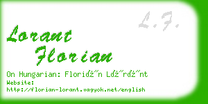 lorant florian business card